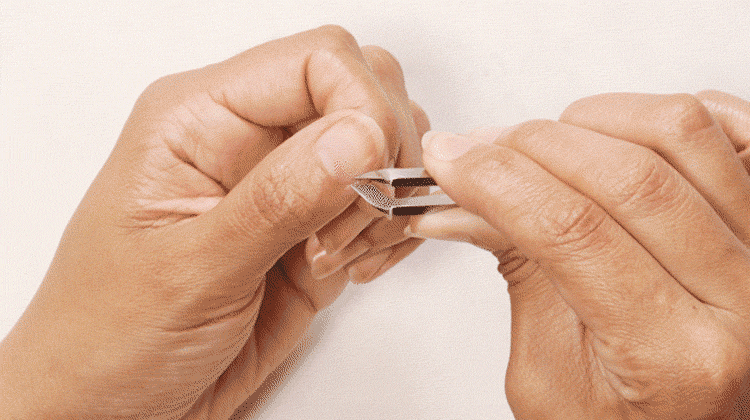 model with mini cuticle nipper